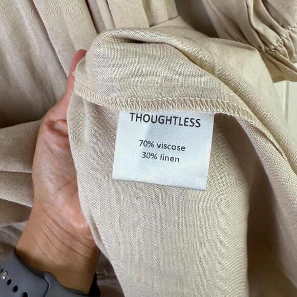 The Puff Sleeve Linen Dress - Thoughtless - Picture 7 of 9